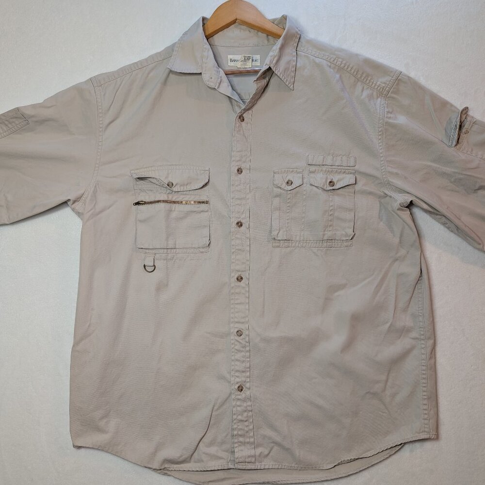 Banana Republic Button-Down Beige Pocket Men's Shirt‎